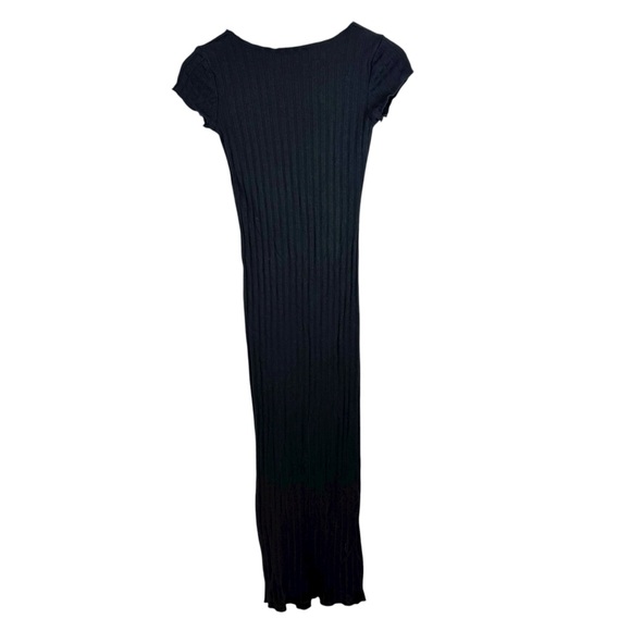 Zara | Black Ribbed V-Neck Sweater Dress, M NWT - Picture 4 of 11